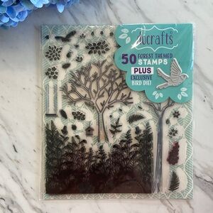 Docrafts 50 Forest Themed Stamps and Bird Die